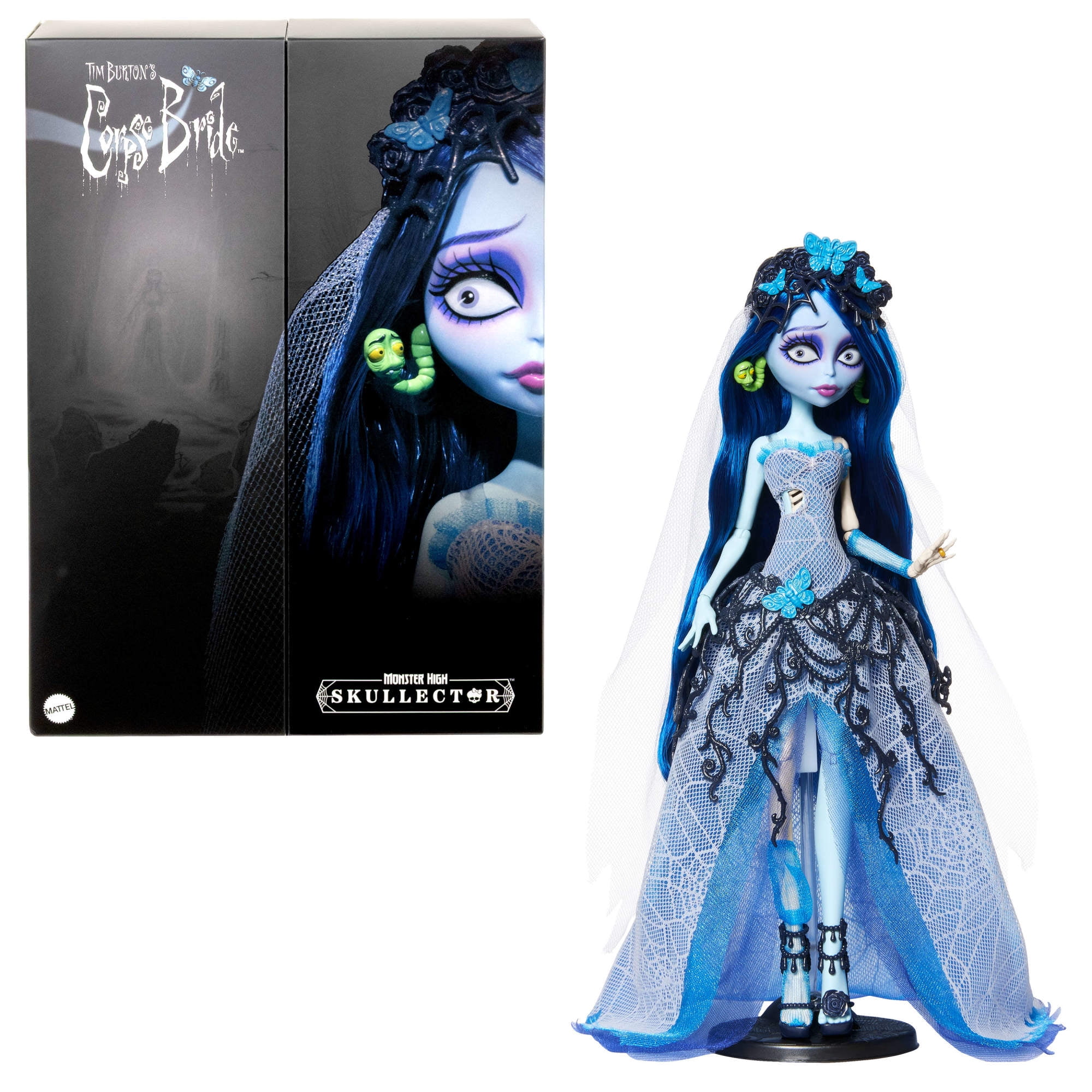 Monster High Skullector Corpse Bride Mu eca Coleccionable Emily con Vestido de Novia Gótico con Velo