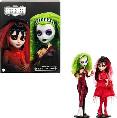 Monster High Skullector Beetlejuice Beetlejuice Doll 2 Pack  Collectible Betelgeuse and Lydia Deetz Set with Accessories and Displayable Packaging