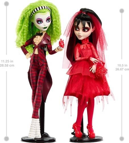 Monster High Skullector Beetlejuice Beetlejuice Doll 2 Pack  Collectible Betelgeuse and Lydia Deetz Set with Accessories and Displayable Packaging