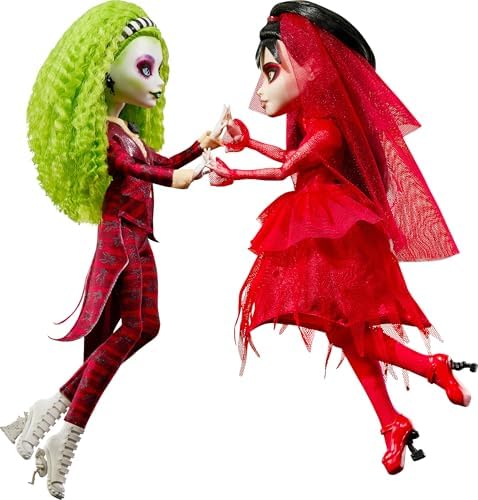 Monster High Skullector Beetlejuice Beetlejuice Doll 2 Pack  Collectible Betelgeuse and Lydia Deetz Set with Accessories and Displayable Packaging