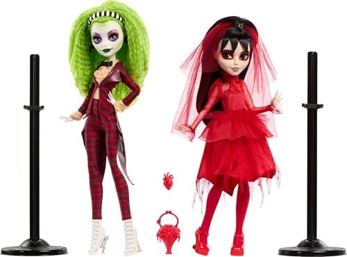 Monster High Skullector Beetlejuice Beetlejuice Doll 2 Pack  Collectible Betelgeuse and Lydia Deetz Set with Accessories and Displayable Packaging