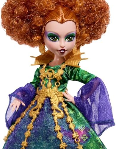 Monster High Skullector Hocus Pocus Dolls   Winifred  Mary  Sarah  and Binx Collectible Set with Articulated Figures  Witchy Dresses  Accessories  and Display Ready Packaging