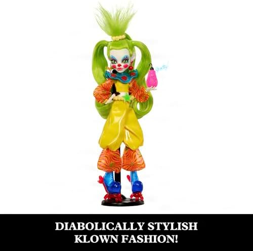 Monster High Skullector Shorty Doll  Killer Klowns from Outer Space Collectible with Green Hair  Yellow Clown Clothes  Balloon Shoes and Doll Stand  Amazon Exclusive 