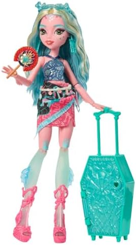 Monster High Skulltimate Secrets Lagoona Blue Doll and Accessories Set  Destination  Gore geous Oasis with Suitcase and 19  Surprises Like Clothes