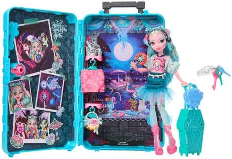 Monster High Skulltimate Secrets Lagoona Blue Doll and Accessories Set  Destination  Gore geous Oasis with Suitcase and 19  Surprises Like Clothes