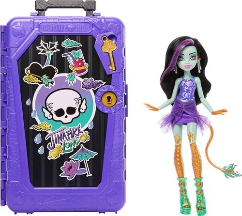 Monster High Skulltimate Secrets Lagoona Blue Doll and Accessories Set  Destination  Gore geous Oasis with Suitcase and 19  Surprises Like Clothes