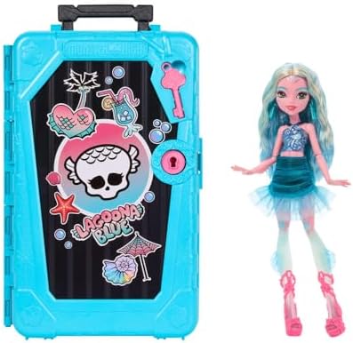 Monster High Skulltimate Secrets Jinafire Long Doll and Accessories Set  Destination  Gore geous Oasis with Suitcase and 19  Surprises Like Clothes