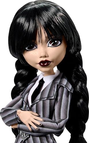 Monster High Wednesday Doll and Accessories  Wednesday Addams Collectible in Nevermore Academy Uniform with Thing and Backpack  Doll Stand