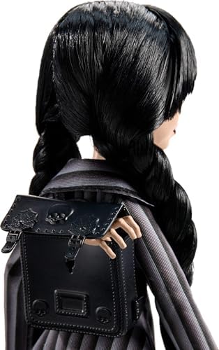 Monster High Wednesday Doll and Accessories  Wednesday Addams Collectible in Nevermore Academy Uniform with Thing and Backpack  Doll Stand