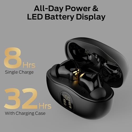 Monster N Lite 217 Wireless Earbuds  Immersive Stereo Sound  Bluetooth 6 0 in Ear Headphones  Built in Smart Noise Cancelling Mic for Clear Calls  Comfortable Fit  32H Playtime  IPX5 Waterproof  Black