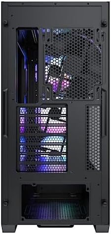 Montech AIR 903 MAX  E ATX Mid Tower Case  High Airflow  3X 140mm ARGB PWM & 1x 140mm PWM Fans Pre Installed  Tempered Glass Side Panel  Mesh Front  Type C  Support 4090 GPUs  Black