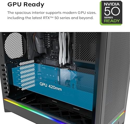 Montech HS Series ATX Mid Tower PC Case  Gaming PC  High Airflow  Reversible Layout  Sturdy Curved Tempered Glass Front Panel  5X ARGB PWM Fan Pre Installed  Sink in Design  HS01 PRO Black 