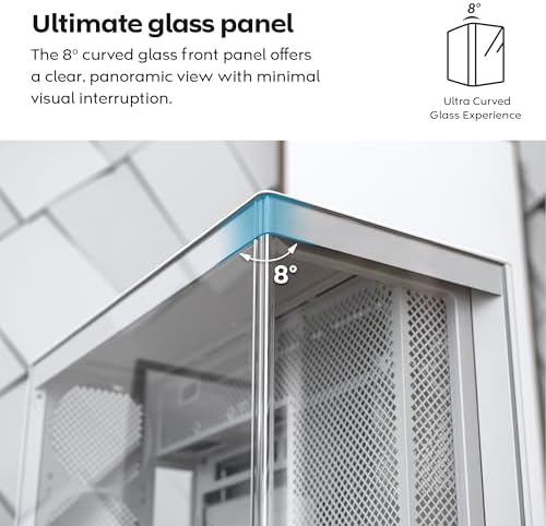 Montech HS Series ATX Mid Tower PC Case  Gaming PC  High Airflow  Reversible Layout  Sturdy Curved Tempered Glass Front Panel  5X ARGB PWM Fan Pre Installed  Sink in Design  HS01 PRO Black 