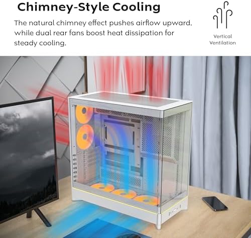 Montech HS Series ATX Mid Tower PC Case  Gaming PC  High Airflow  Reversible Layout  Sturdy Curved Tempered Glass Front Panel  5X ARGB PWM Fan Pre Installed  Sink in Design  HS01 PRO Black 