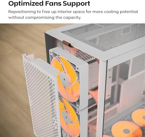 Montech HS Series ATX Mid Tower PC Case  Gaming PC  High Airflow  Reversible Layout  Sturdy Curved Tempered Glass Front Panel  5X ARGB PWM Fan Pre Installed  Sink in Design  HS01 PRO Black 