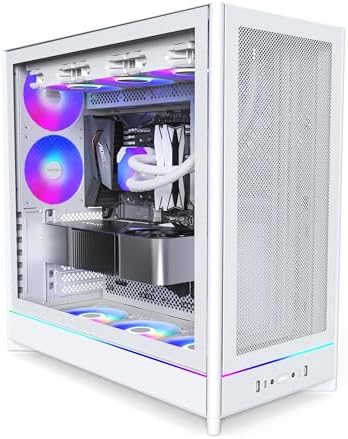 Montech HS Series ATX Mid Tower PC Case  Gaming PC  High Airflow  Reversible Layout  Sturdy Curved Tempered Glass Front Panel  5X ARGB PWM Fan Pre Installed  Sink in Design  HS01 PRO Black 