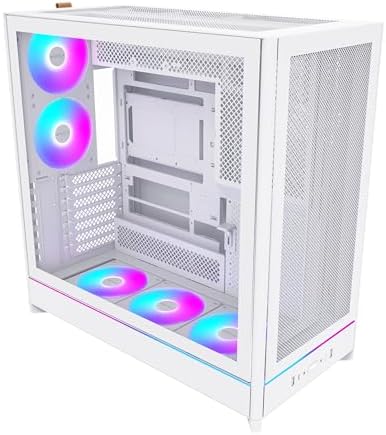 Montech HS Series ATX Mid Tower PC Case  Gaming PC  High Airflow  Reversible Layout  Sturdy Curved Tempered Glass Front Panel  5X ARGB PWM Fan Pre Installed  Sink in Design  HS01 PRO Black 