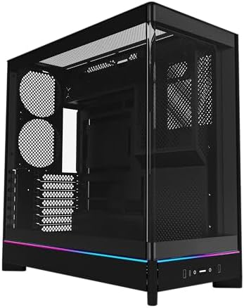Montech HS Series ATX Mid Tower PC Case  Gaming PC  High Airflow  Reversible Layout  Sturdy Curved Tempered Glass Front Panel  5X ARGB PWM Fan Pre Installed  Sink in Design  HS01 PRO Black 
