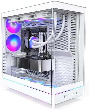 Montech HS Series ATX Mid Tower PC Case  Gaming PC  High Airflow  Reversible Layout  Sturdy Curved Tempered Glass Front Panel  5X ARGB PWM Fan Pre Installed  Sink in Design  HS01 PRO Black 