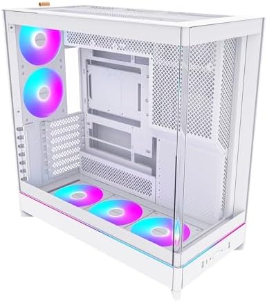 Montech HS Series ATX Mid Tower PC Case  Gaming PC  High Airflow  Reversible Layout  Sturdy Curved Tempered Glass Front Panel  5X ARGB PWM Fan Pre Installed  Sink in Design  HS01 PRO Black 