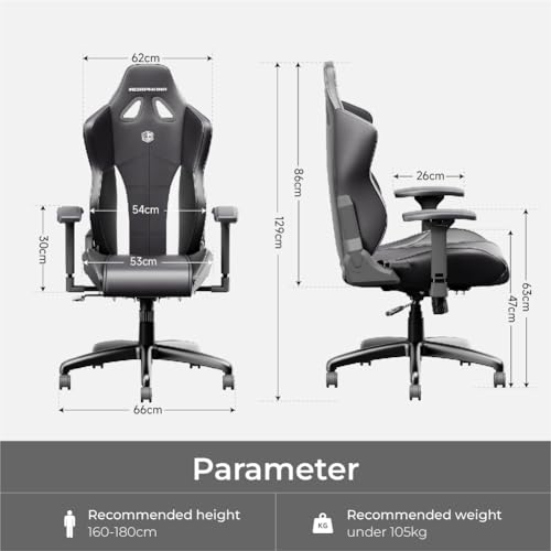 Morphling Heavy Duty Gaming Chair for Adults and 300LBS Reinforced Base Thickened Seat Cushion  Adjustable Armrest  Enlarge and Widen Ergonomic Office Computer Chair  C L20B