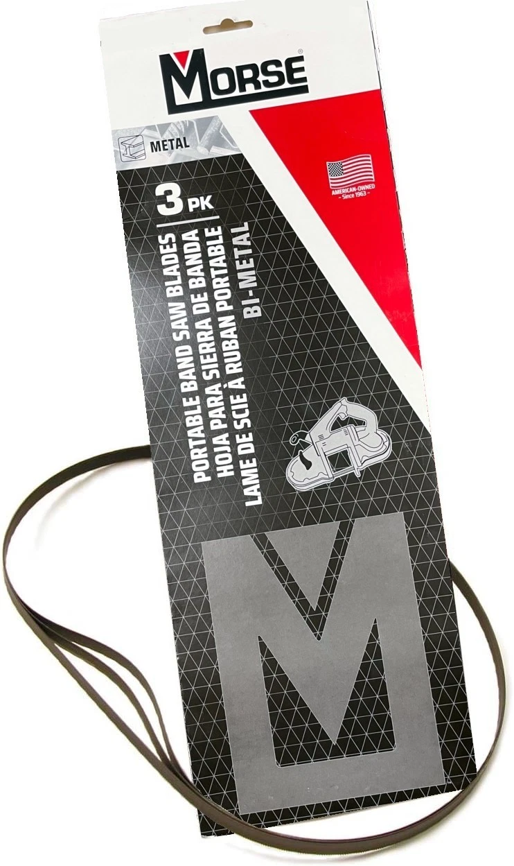 Morse 32 7/8" Bi Metal Portable Band Saw Blades 8/11 TPI 0 5mm 3pc Made in USA