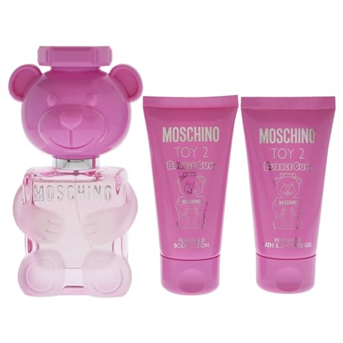 Moschino Toy 2 Bubble Gum Womens 3 Pc Gift Set  1 7oz EDT Spray  Body Lotion  Bath and Shower Gel