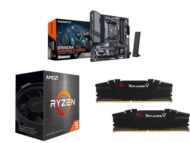 Motherboard CPU Memory Combo    GIGABYTE B550M GAMING X WIFI6 Bundle with  AMD Ryzen 5 5500  and G SKILL F4 3200C16D 32GVK