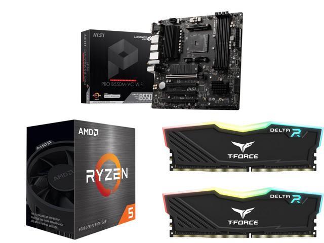 Motherboard CPU Memory Combo    MSI PRO B550M VC WIFI Bundle with  AMD Ryzen 5 5500  and Team Group TF3D416G3200HC16FDC01