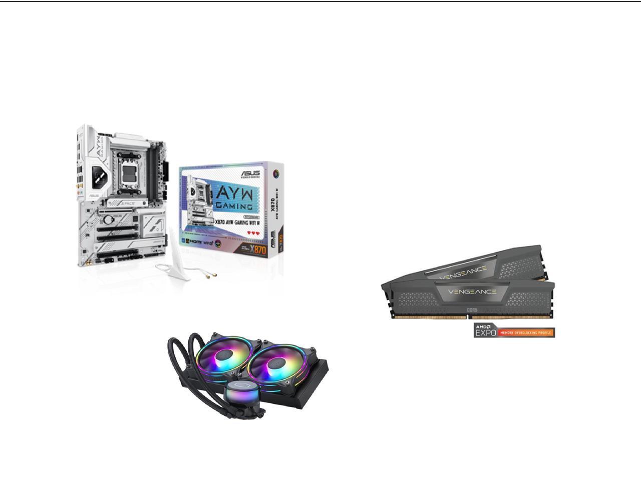 Combo de memoria para placa base ASUS X870 AYW GAMING WIFI con Corsair CMK32GX5M2F6000Z36 + Cooler Master AIO con compra