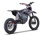 MotoTec KOOZ 2000W Electric Dirt Bike Black  Rear Suspension  Disc Brakes  14in