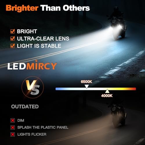 Motorcycle Auxiliary Lights LEDMIRCY Exploradoras LED para Moto with Switch Wiring Harness Kit Motorcycle Fog Lights IP68 Waterproof Driving Spot Light with Mount Brackets for ATV UTV Snowmobile