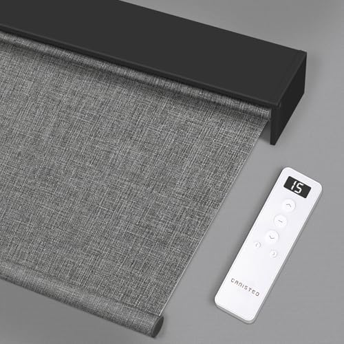 Motorized Roller Shade  Blackout  Rechargeable  Compatible with Alexa/Google Home/Apple Homekit  Aura White