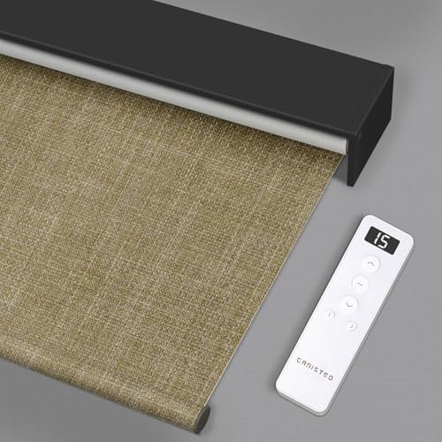 Motorized Roller Shade  Blackout  Rechargeable  Compatible with Alexa/Google Home/Apple Homekit  Aura White