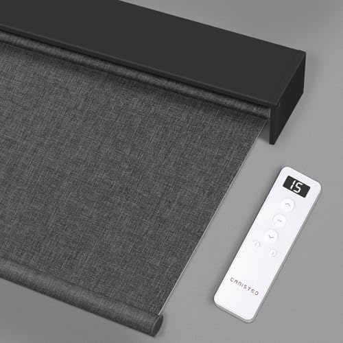 Motorized Roller Shade  Blackout  Rechargeable  Compatible with Alexa/Google Home/Apple Homekit  Aura White