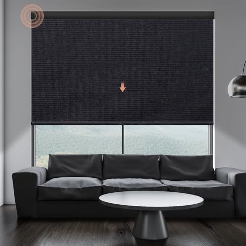 Motorized Roller Shade  Blackout  Rechargeable  Compatible with Alexa/Google Home/Apple Homekit  Aura White