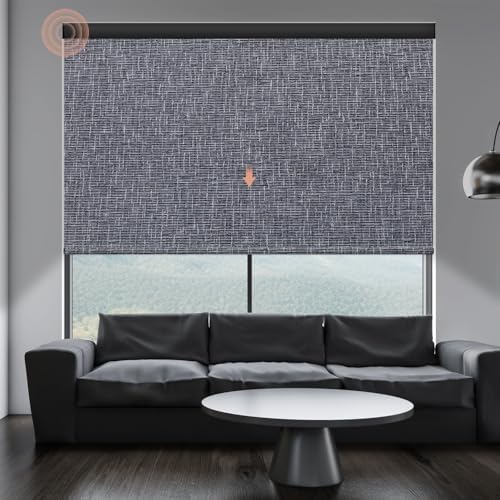 Motorized Roller Shade  Blackout  Rechargeable  Compatible with Alexa/Google Home/Apple Homekit  Aura White