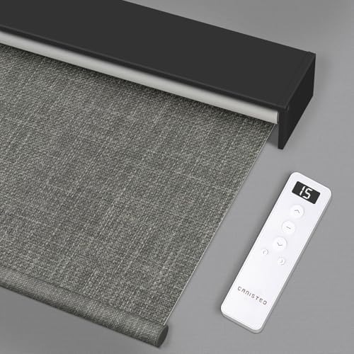 Motorized Roller Shade  Blackout  Rechargeable  Compatible with Alexa/Google Home/Apple Homekit  Aura White