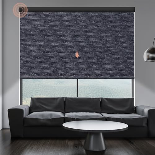 Motorized Roller Shade  Blackout  Rechargeable  Compatible with Alexa/Google Home/Apple Homekit  Aura White