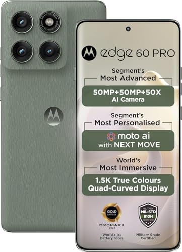Motorola Moto Edge 60 Pro 5G Ai  Tmobile Mint Tello & Global   512GB 12GB  NFC 50MP Triple Cam Dual Sim 6 7 XT2507 1 Latino American Version  Pantone Shadow 