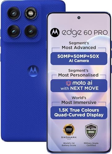 Motorola Moto Edge 60 Pro 5G Ai  Tmobile Mint Tello & Global   512GB 12GB  NFC 50MP Triple Cam Dual Sim 6 7 XT2507 1 Latino American Version  Pantone Shadow 