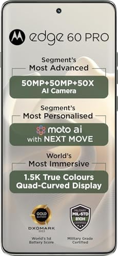 Motorola Moto Edge 60 Pro 5G Ai  Tmobile Mint Tello & Global   512GB 12GB  NFC 50MP Triple Cam Dual Sim 6 7 XT2507 1 Latino American Version  Pantone Shadow 