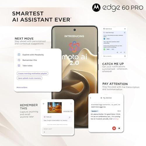 Motorola Moto Edge 60 Pro 5G Ai  Tmobile Mint Tello & Global   512GB 12GB  NFC 50MP Triple Cam Dual Sim 6 7 XT2507 1 Latino American Version  Pantone Shadow 