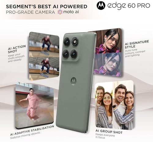 Motorola Moto Edge 60 Pro 5G Ai  Tmobile Mint Tello & Global   512GB 12GB  NFC 50MP Triple Cam Dual Sim 6 7 XT2507 1 Latino American Version  Pantone Shadow 