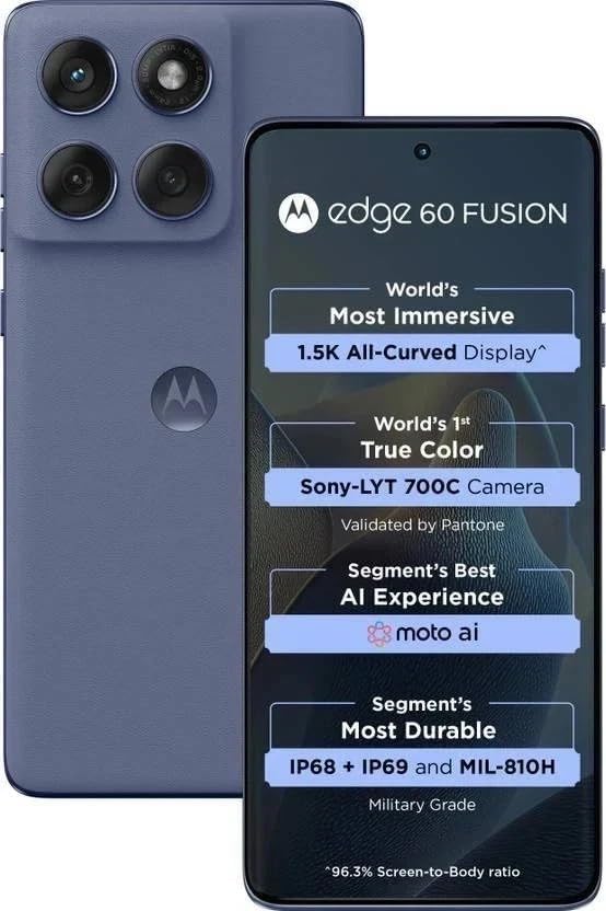 Motorola Moto Edge 60 Fusion 5G Ai (compatible con Tmobile Mint Tello & Global) (256 GB+8 GB) NFC 50 MP Triple Cam Dual Sim 6.67 pulgadas Curvo XT2503-1 Versión Latina (Amazonita (Verde))
