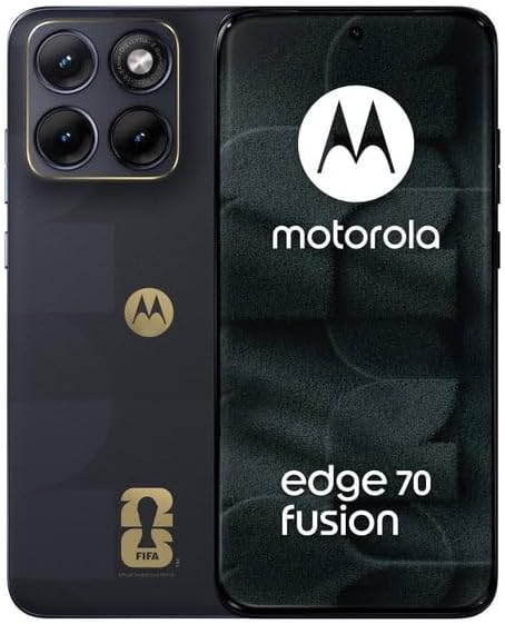 Motorola Moto Edge 70 Fusion 5G Ai (compatible con Tmobile Mint Tello & Global) (256 GB+8 GB) NFC 50MP 4K Triple Cam Dual Sim 6.8 pulgadas Curvo XT2605-3 versión latinoamericana (Slihouette Blue FIFA