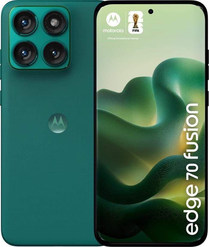 Motorola Moto Edge 70 Fusion 5G Ai (compatible con Tmobile Mint Tello & Global) (256 GB+8 GB) NFC 50MP 4K Triple Cam Dual Sim 6.8 pulgadas Curvo XT2605-3 versión latinoamericana (Slihouette Blue FIFA