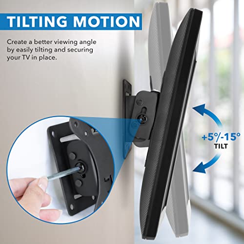 Mount It  Small TV Wall Mount with Quick Release   Fits 13 32 Inch Screens   Low Profile Slim Design   Tilting VESA Wall Mount 75x75 & 100x100   RV & Office Compatible   30lb Capacity