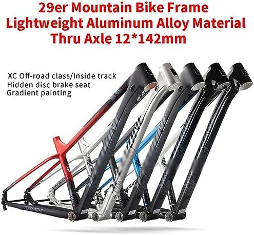 Mountain Bike Frame 29er Hardtail XC Bike Frame S/M/L Aluminum Alloy Thru Axle Frame 12   142mm Disc Brake Internal Routing Racing Frame Red M/Medium 