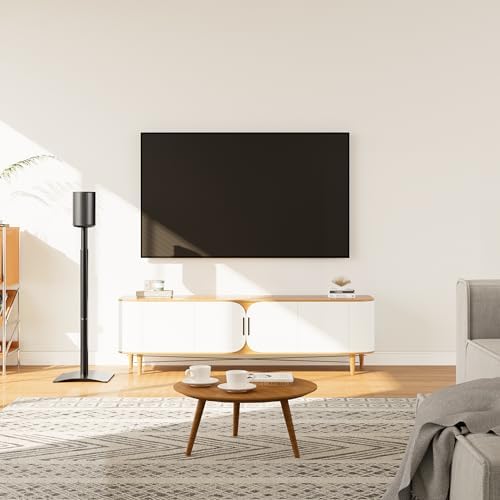 Mounting Dream Speaker Stand for Sonos Era 100  One  One SL  Play 1  Height Adjustable 32 5  42  Single Surround Sound Speaker Stand with Cable Management  13 2 LBS Loading MD5411